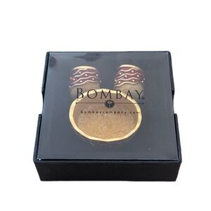 Bombay Miniture Salt And Pepper Shaker Set In Red and Gold Open Box